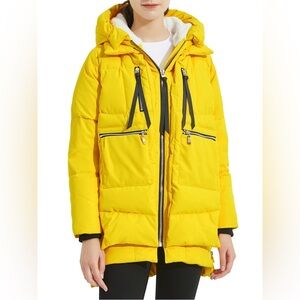 Orolay Women's Thickened Down Jacket Yellow Women's Puffer Jacket Size Medium